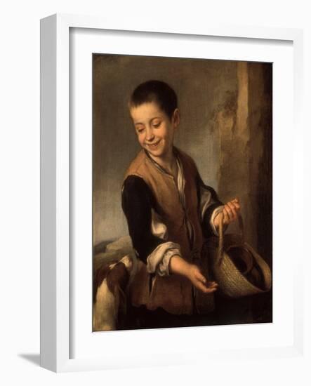 Boy with a Dog, Between 1655 and 1660-Bartolomé Estéban Murillo-Framed Giclee Print