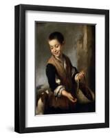 Boy with a Dog, C1650-C1660-Bartolomé Esteban Murillo-Framed Giclee Print