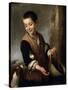 Boy with a Dog, C1650-C1660-Bartolomé Esteban Murillo-Stretched Canvas