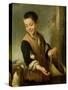 Boy with a Dog, circa 1650-Bartolome Esteban Murillo-Stretched Canvas