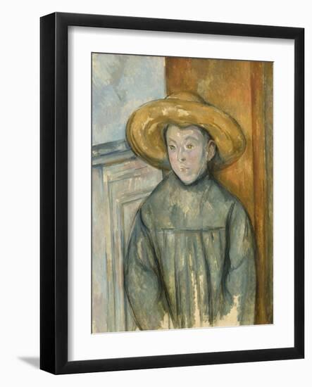 Boy with a Straw Hat, 1896-Paul Cezanne-Framed Giclee Print