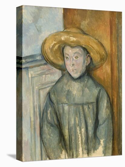 Boy with a Straw Hat, 1896-Paul Cezanne-Stretched Canvas