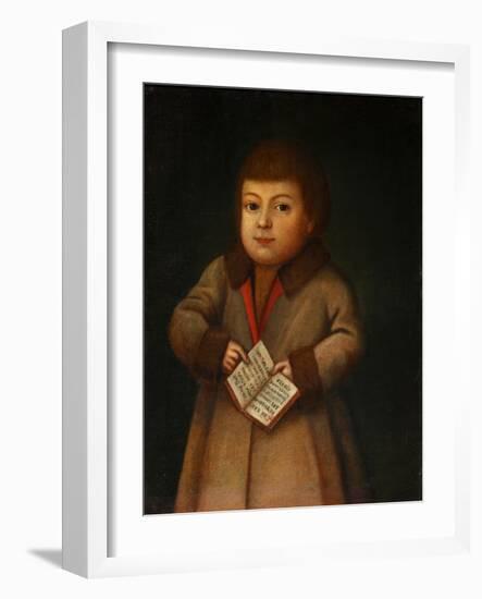 Boy with an Alphabet book, First quarter of 19th century-null-Framed Giclee Print