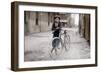 Boy with Bicycle, Smoking a Pipe-null-Framed Photographic Print