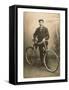 Boy with Bicycle-null-Framed Stretched Canvas