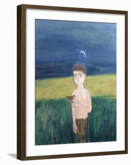 Boy with Bird, 2002-Roya Salari-Framed Giclee Print