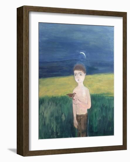 Boy with Bird, 2002-Roya Salari-Framed Giclee Print