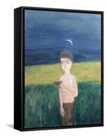 Boy with Bird, 2002-Roya Salari-Framed Stretched Canvas