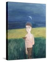 Boy with Bird, 2002-Roya Salari-Stretched Canvas