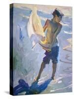 Boy With Boat-John Asaro-Stretched Canvas