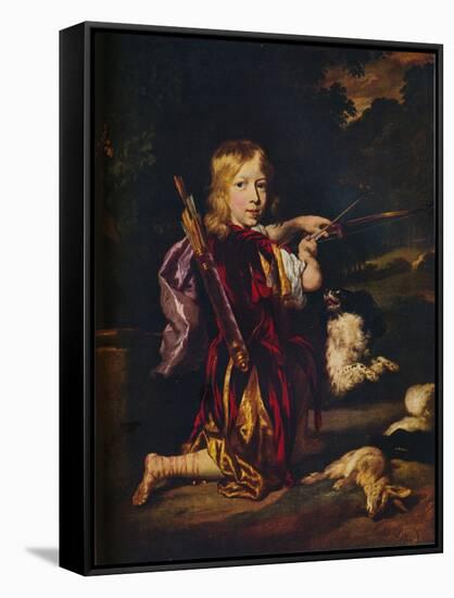 'Boy with Bows and Arrows', c1670-Nicolaes Maes-Framed Stretched Canvas