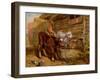 Boy with Calves and Trough-Henry Dawson-Framed Giclee Print