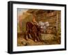 Boy with Calves and Trough-Henry Dawson-Framed Giclee Print