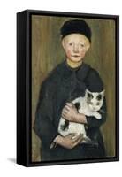 Boy with Cat-Paula Modersohn-Becker-Framed Stretched Canvas