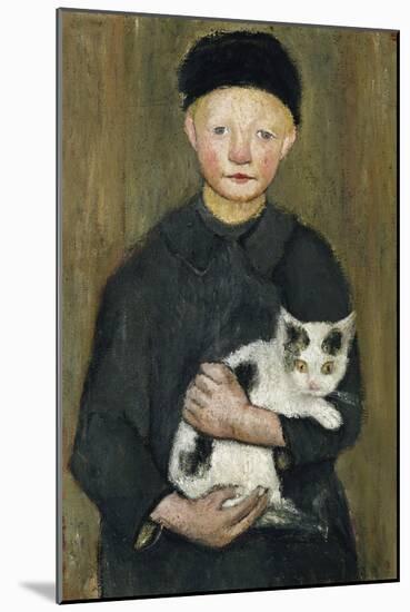 Boy with Cat-Paula Modersohn-Becker-Mounted Giclee Print