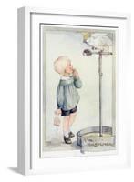 Boy with Cockatoo 20C-Anne Anderson-Framed Art Print