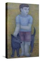 Boy with Dog-Ruth Addinall-Stretched Canvas