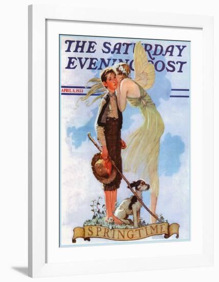 Boy with Fairy-Norman Rockwell-Framed Art Print