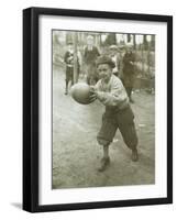 Boy with Football, Early 1900s-Marvin Boland-Framed Giclee Print