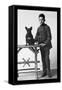 Boy with French Bulldog-null-Framed Stretched Canvas