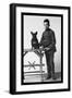 Boy with French Bulldog-null-Framed Art Print