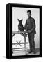 Boy with French Bulldog-null-Framed Stretched Canvas