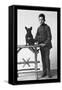 Boy with French Bulldog-null-Framed Stretched Canvas