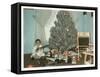 Boy with Gun and Fake Christmas Tree-null-Framed Stretched Canvas