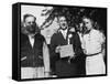 Boy with His Parents on His 8th Grade Graduation, Ca. 1940-null-Framed Stretched Canvas