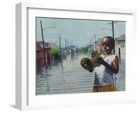 Boy With Horn, 2010 (oil on board)-Colin Bootman-Framed Giclee Print