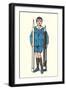 Boy with Large Pen and Pencil-null-Framed Art Print