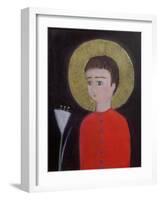 Boy with Lily, 2002-Roya Salari-Framed Giclee Print