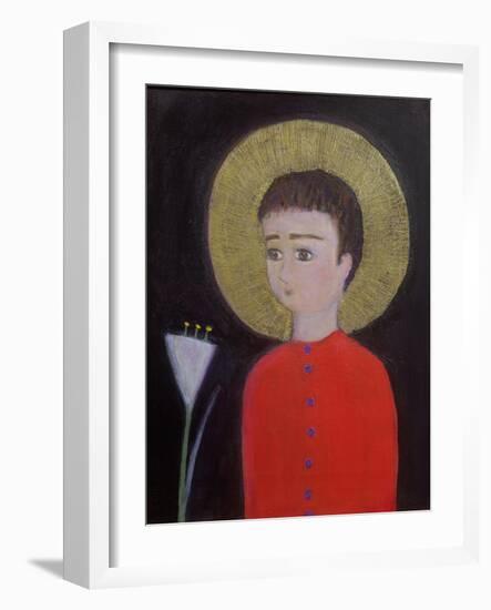 Boy with Lily, 2002-Roya Salari-Framed Giclee Print