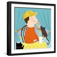 Boy with Milk - Playmate-Sheree Boyd-Framed Giclee Print