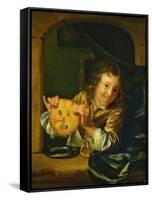 Boy with Pancakes-Godfried Schalcken-Framed Stretched Canvas