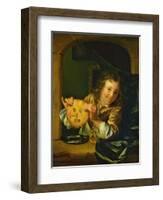 Boy with Pancakes-Godfried Schalcken-Framed Giclee Print