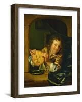 Boy with Pancakes-Godfried Schalcken-Framed Giclee Print