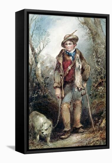 Boy with Rabbits-George Bryant Campion-Framed Stretched Canvas