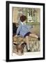 Boy with robin-Anne Anderson-Framed Giclee Print