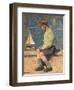 Boy with Sailing Boat at a Basin, Jardin Du Luxembourg, 1932-35-Henri Martin-Framed Giclee Print