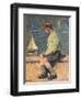 Boy with Sailing Boat at a Basin, Jardin Du Luxembourg, 1932-35-Henri Martin-Framed Giclee Print