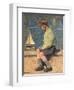 Boy with Sailing Boat at a Basin, Jardin Du Luxembourg, 1932-35-Henri Martin-Framed Giclee Print