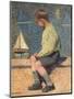 Boy with Sailing Boat at a Basin, Jardin Du Luxembourg, 1932-35-Henri Martin-Mounted Giclee Print