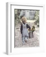 Boy with Sunflowers-Gail Goodwin-Framed Giclee Print