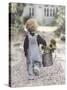 Boy with Sunflowers-Gail Goodwin-Stretched Canvas