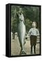 Boy with Taller Fish-null-Framed Stretched Canvas
