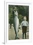 Boy with Taller Fish-null-Framed Art Print