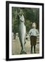 Boy with Taller Fish-null-Framed Art Print