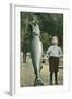 Boy with Taller Fish-null-Framed Art Print