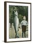 Boy with Taller Fish-null-Framed Art Print